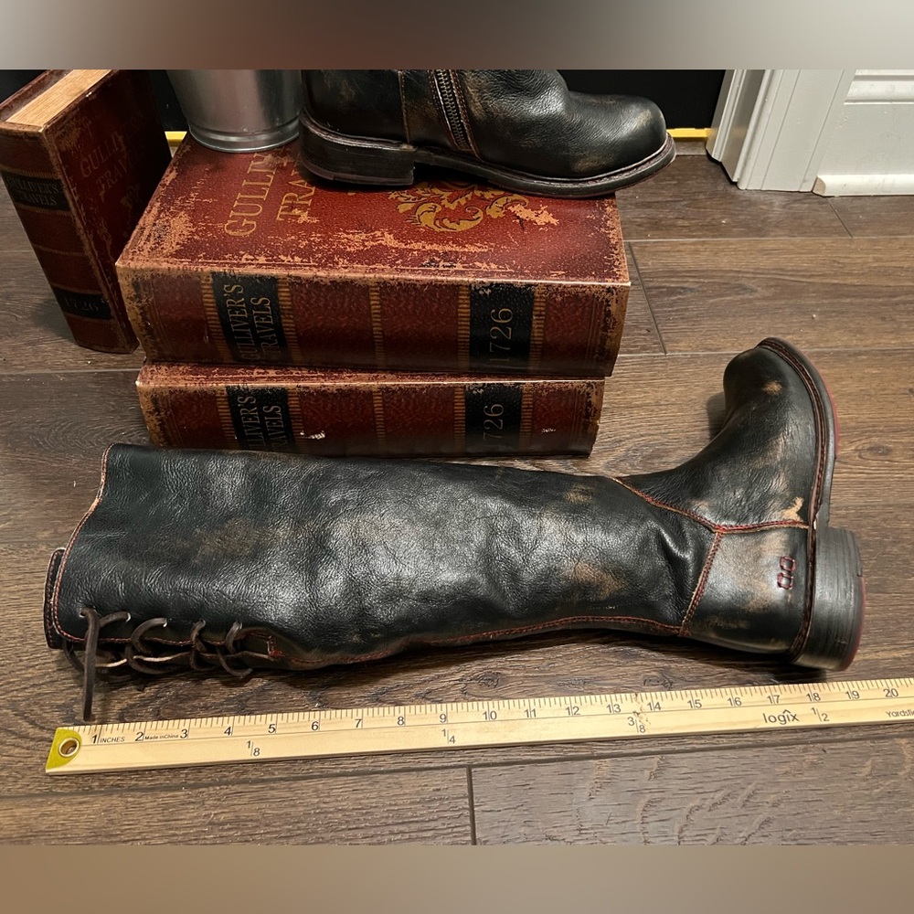 Bed Stu Dark Brown Tall Riding Leather Boots - Picture 6 of 10